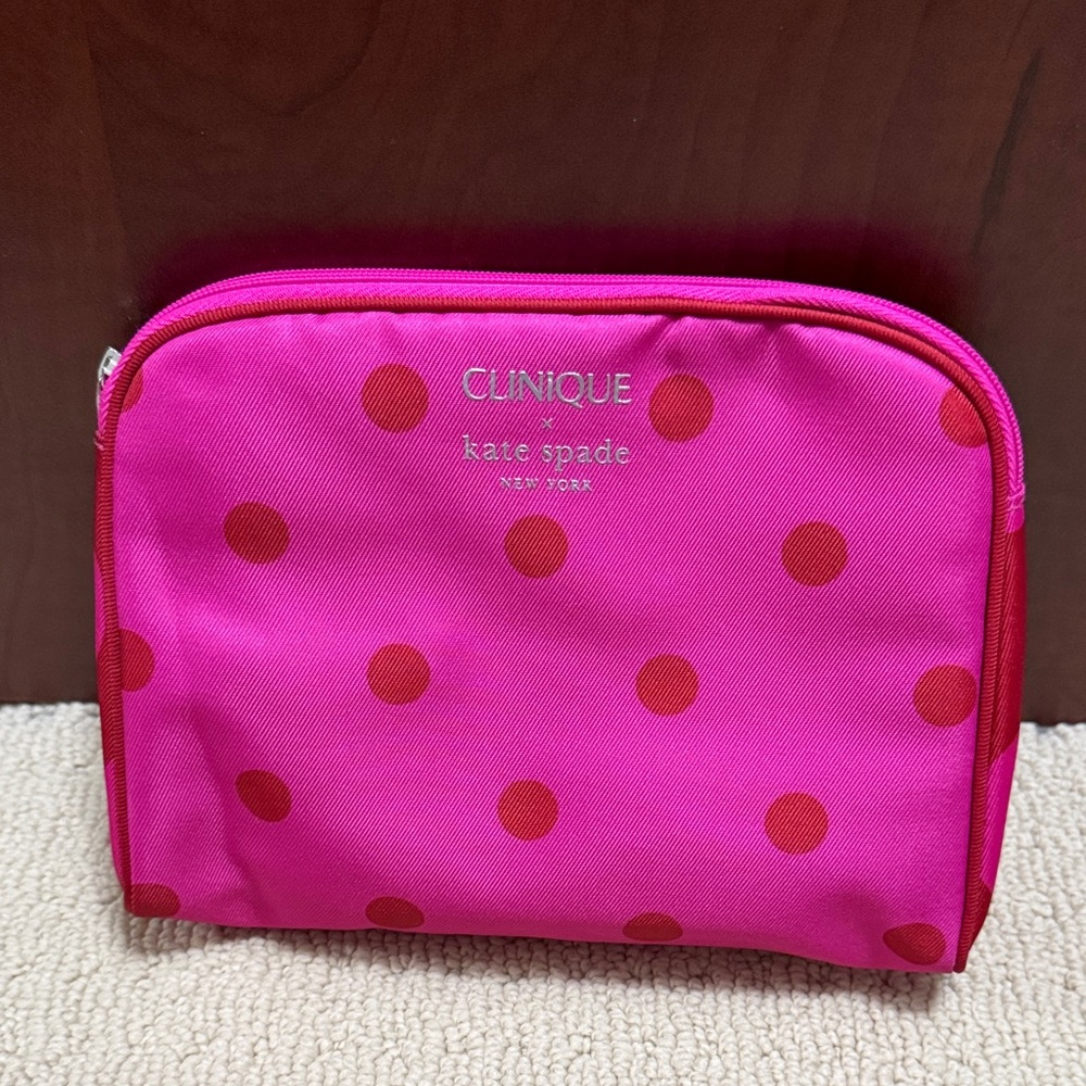 NEW Kate Spade & Clinique Collab Makeup Bag with products